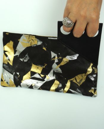 Bolso Clutch mixto metalizado